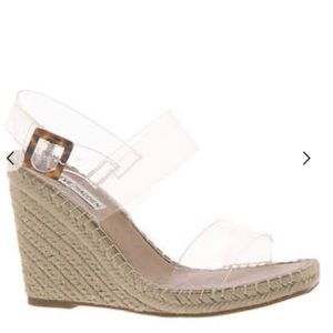 NIB Steve Madden Uri Clear Wedge Sandle